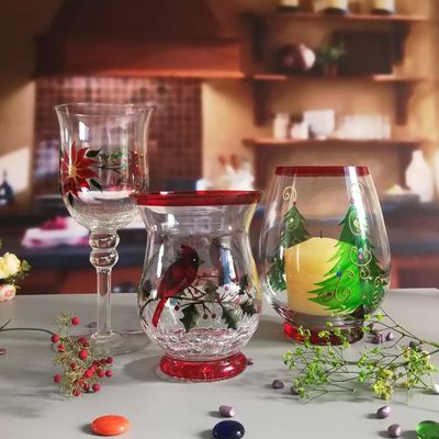 品質 アイスクラック クラシック アメリカン ガラス ハリケーン キャンドルホルダー 工場