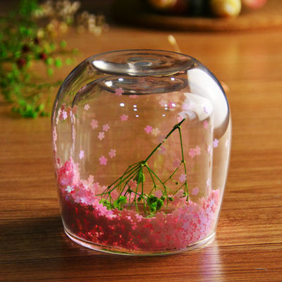 品質 オーダーメイド ダブルウォール ガラス カフェカップ 飾り付け グリッター トンブラー 飲み物 ガラス 工場