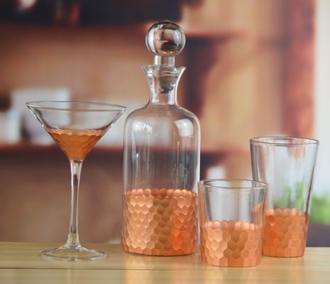 品質 450ml 黄金製 切断された ハネコム ステンレス 水晶ワイングラス 工場