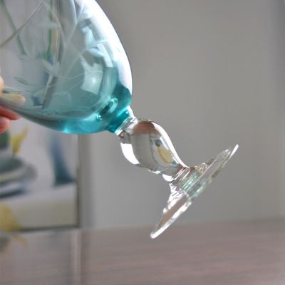 品質 ヴィンテージ スカンジナビア風 彫刻 ターコイズ 水晶 ワイングラス 透明杯 工場