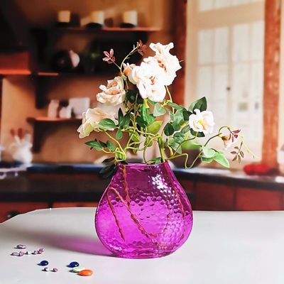 品質 家庭装飾 8インチ フィッシュスタイル ヴィンテージ ピンク ガラスバザー 工場