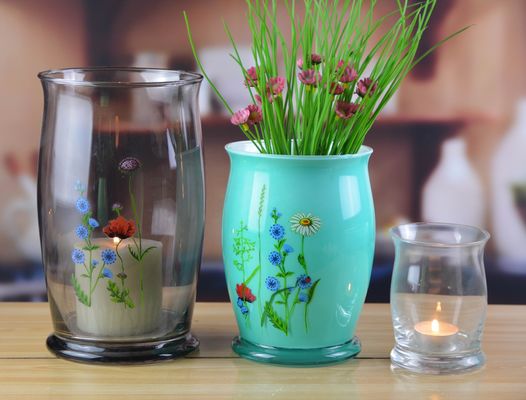 品質 クラシック アンティーク カラーガラス 12 インチ ガラスバザー 工場