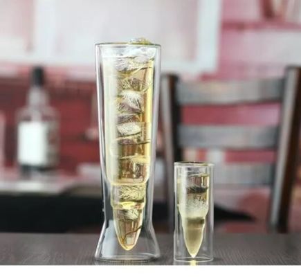 品質 弾丸状のダブルウォール 45ml ユニークなショットグラス 工場