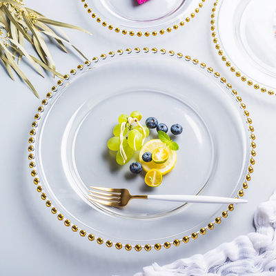 品質 金で飾られたガラスの充電板 工場