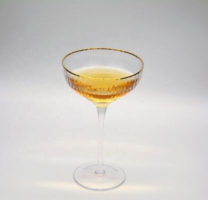 品質 オーダーメイド ゴールドリム 光条結晶 コクテルグラス 工場