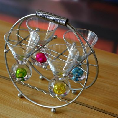 品質 手作り 6色ボール 底 ユニークなショットガラスセット 工場